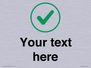 Custom plain background, green tick in circle sign